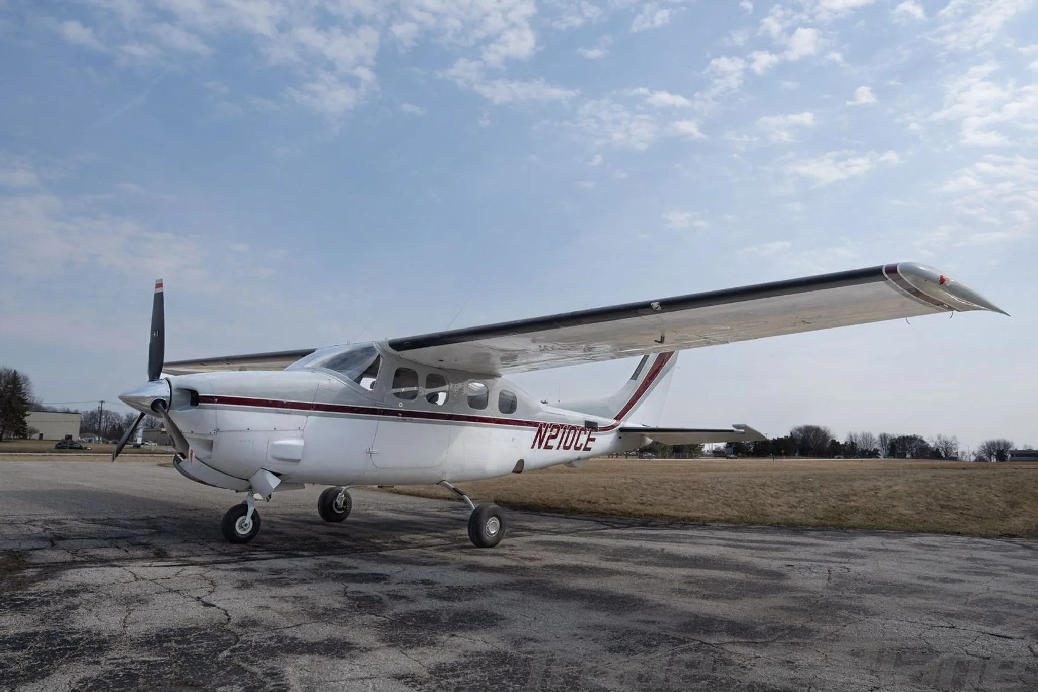 Another angle of the Cessna P210N showcasing its exterior.