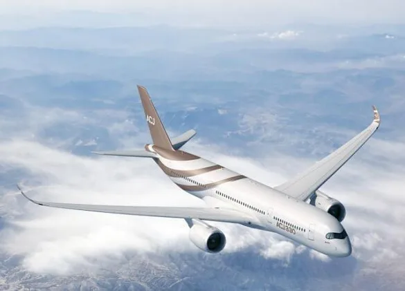 Aerial view of an Airbus A-330-200 in flight.
