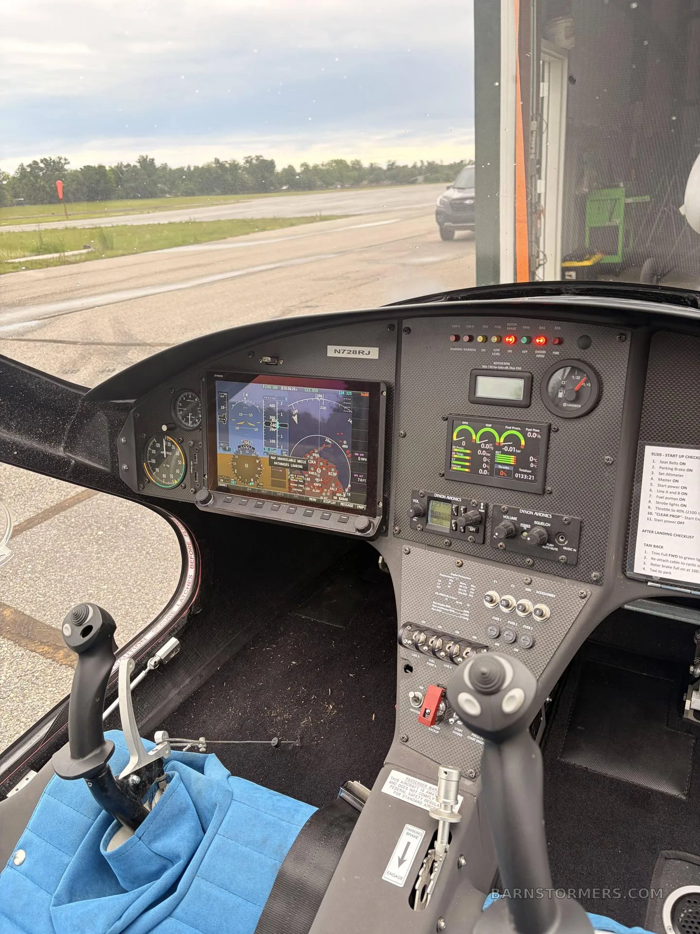 The cockpit view of the MAGNI M24 GYRO showing instruments and controls.