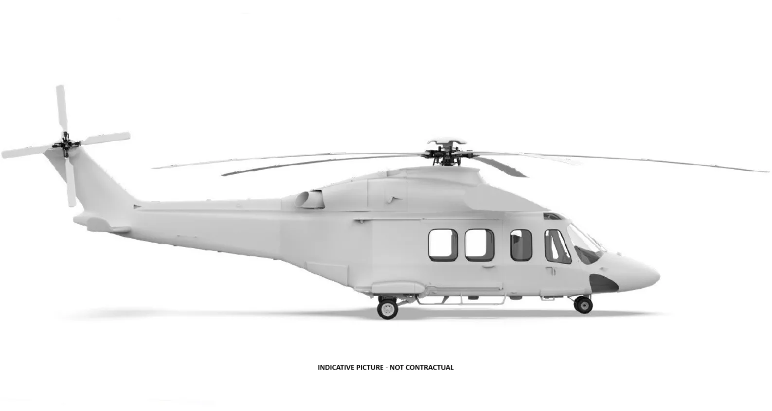 Generic white helicopter on a white background.