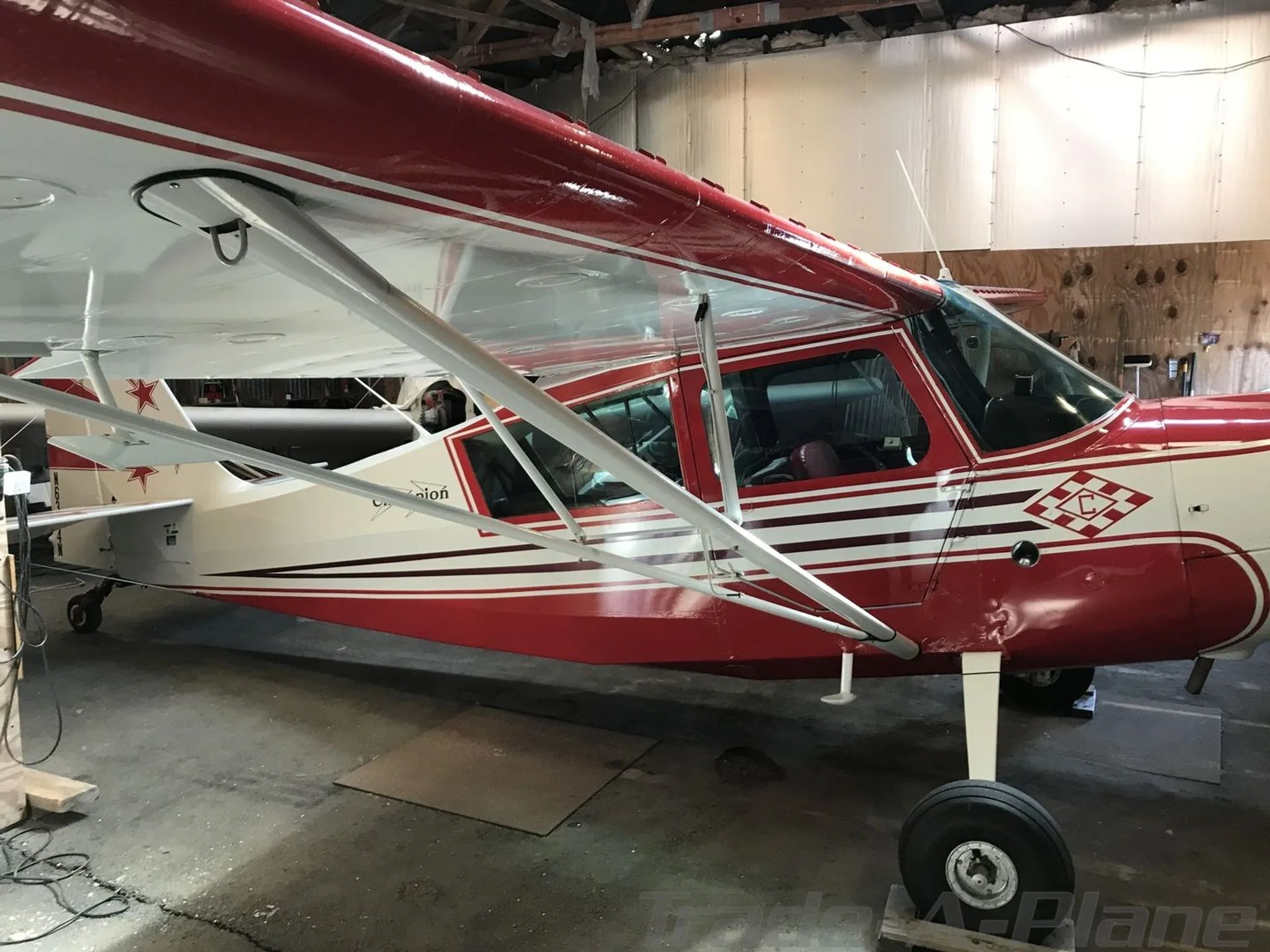 Side view of the aircraft showcasing its design.