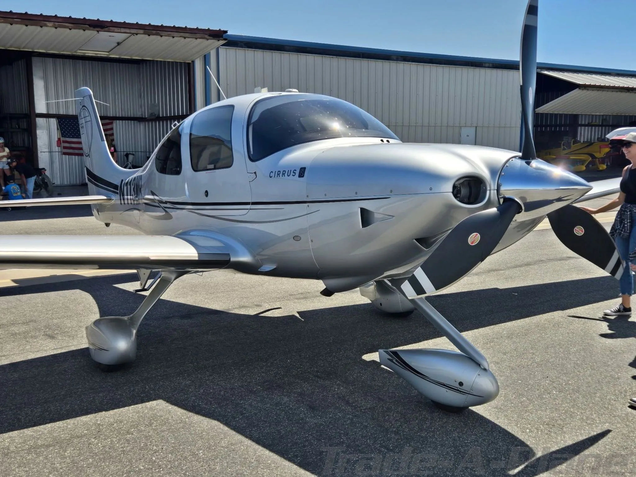 Front view of the aircraft showcasing its design.