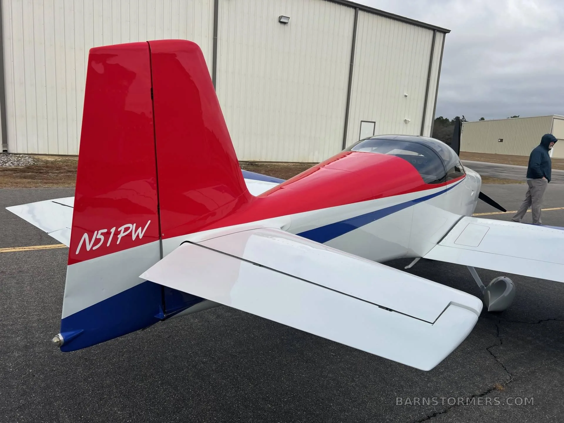 Rear view of the RV6A highlighting its tail design.