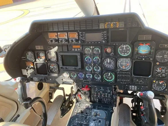 The cockpit instrument panel of the AGUSTA AW-109 A109C.