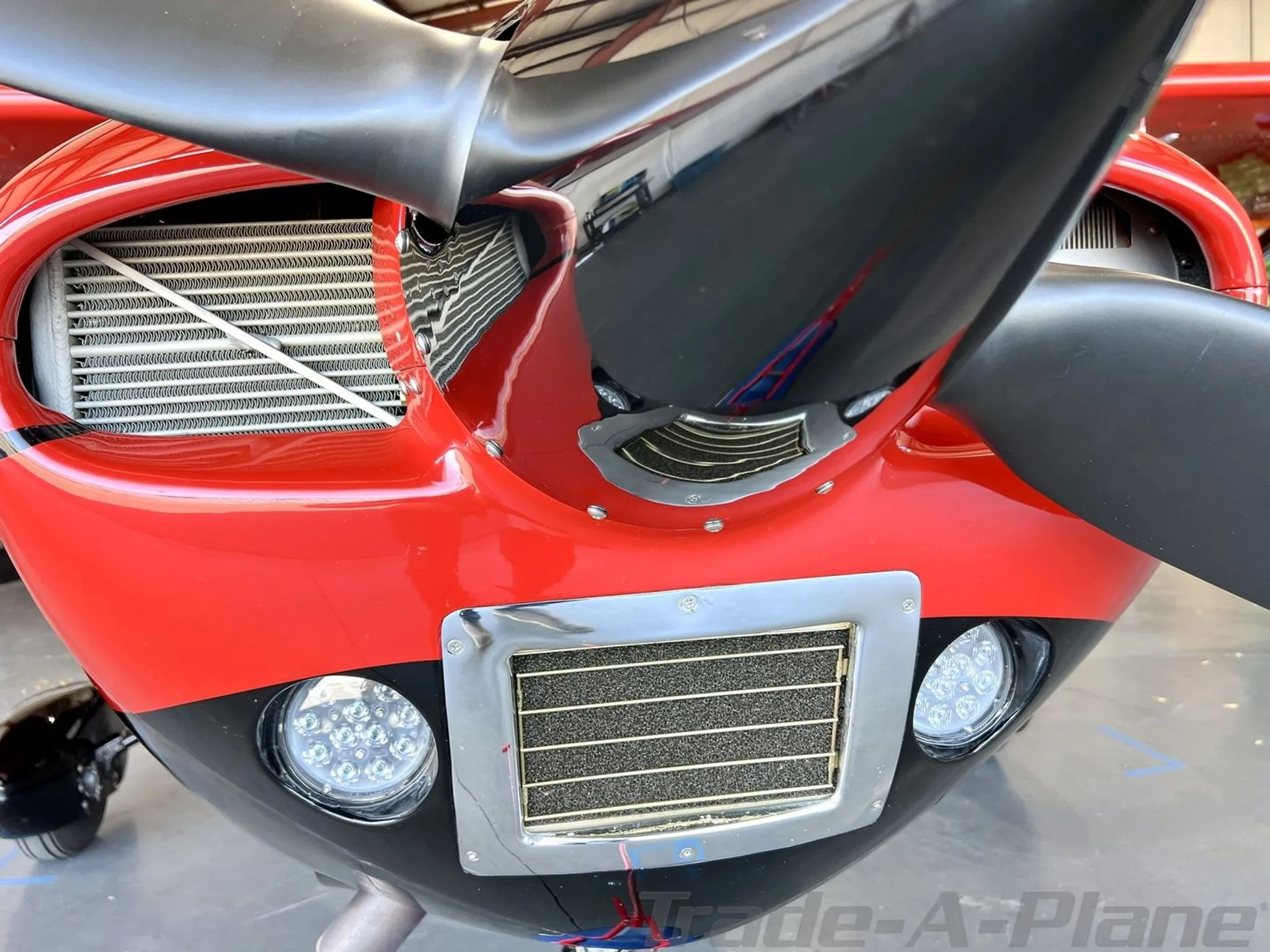 Close-up of the front section showing the engine and lights.