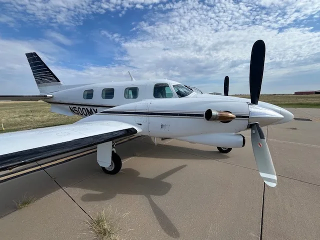 Another angle of the Piper Cheyenne I highlighting its fuselage.