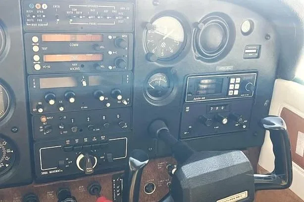 A close-up of the avionics stack and controls on the right side of a Cessna Cutlass RG II cockpit.