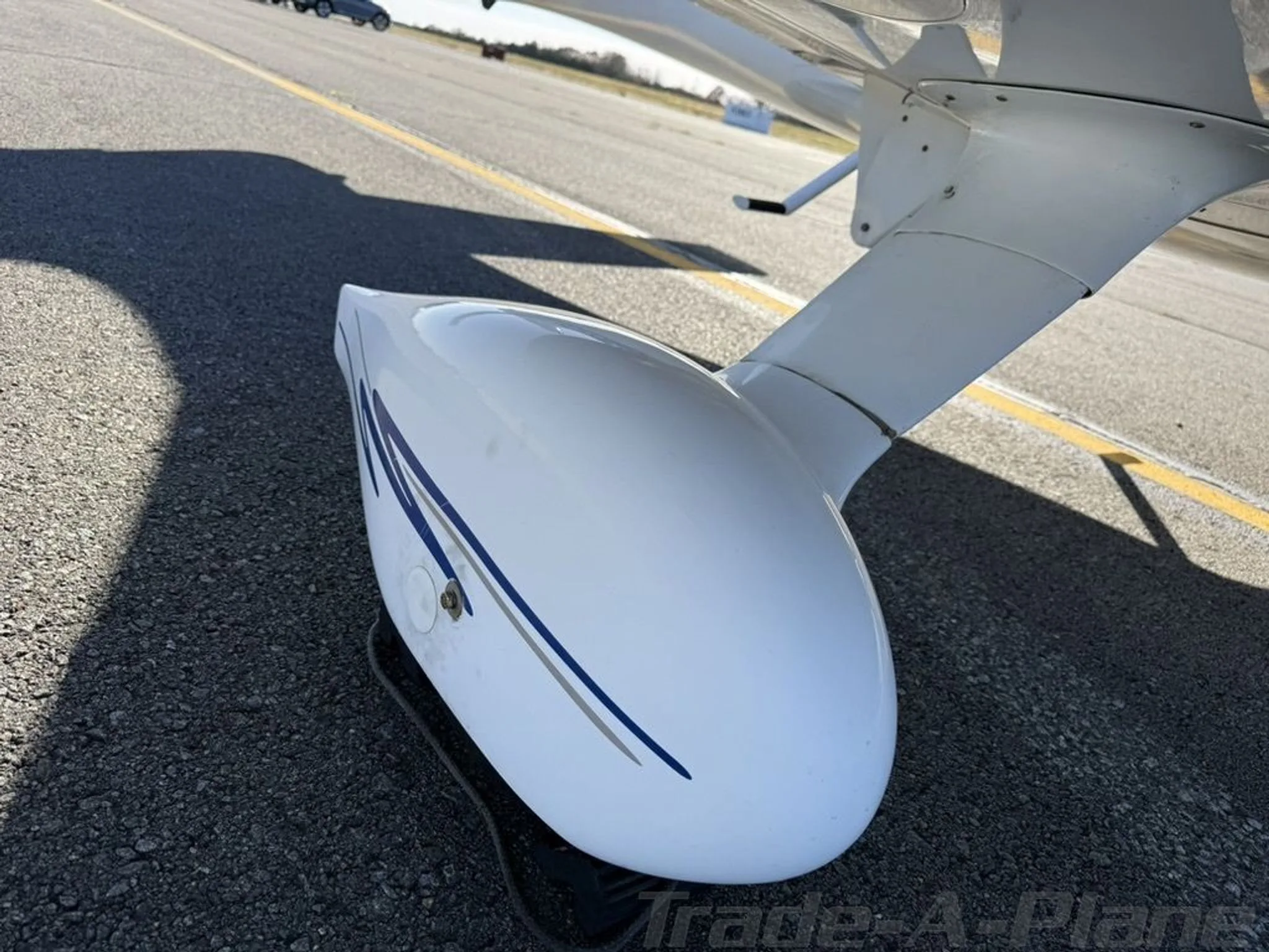 A close-up of the aircraft's wing.