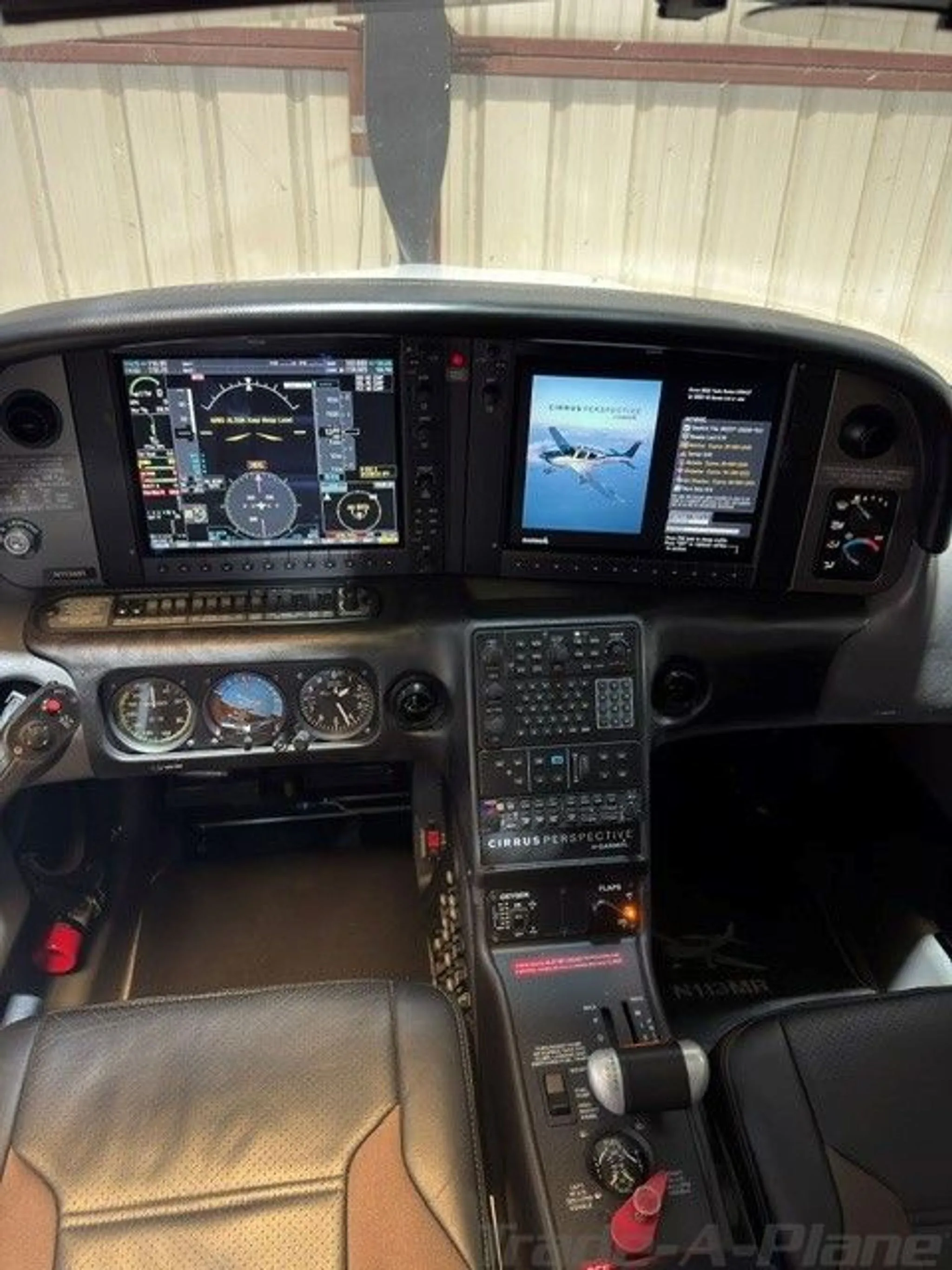 Detailed view of the cockpit instruments and controls.