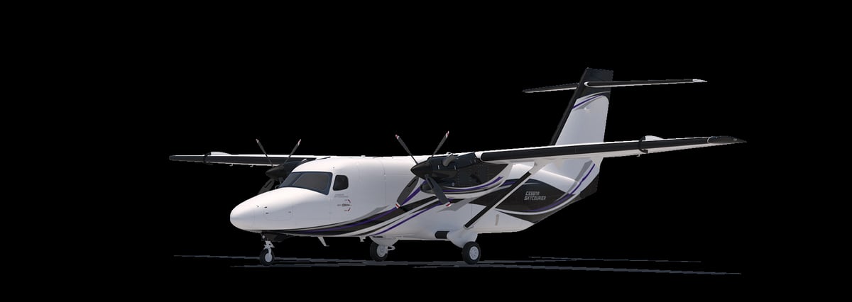 A Cessna Citation CJ4 Gen2 with a black and white paint scheme.