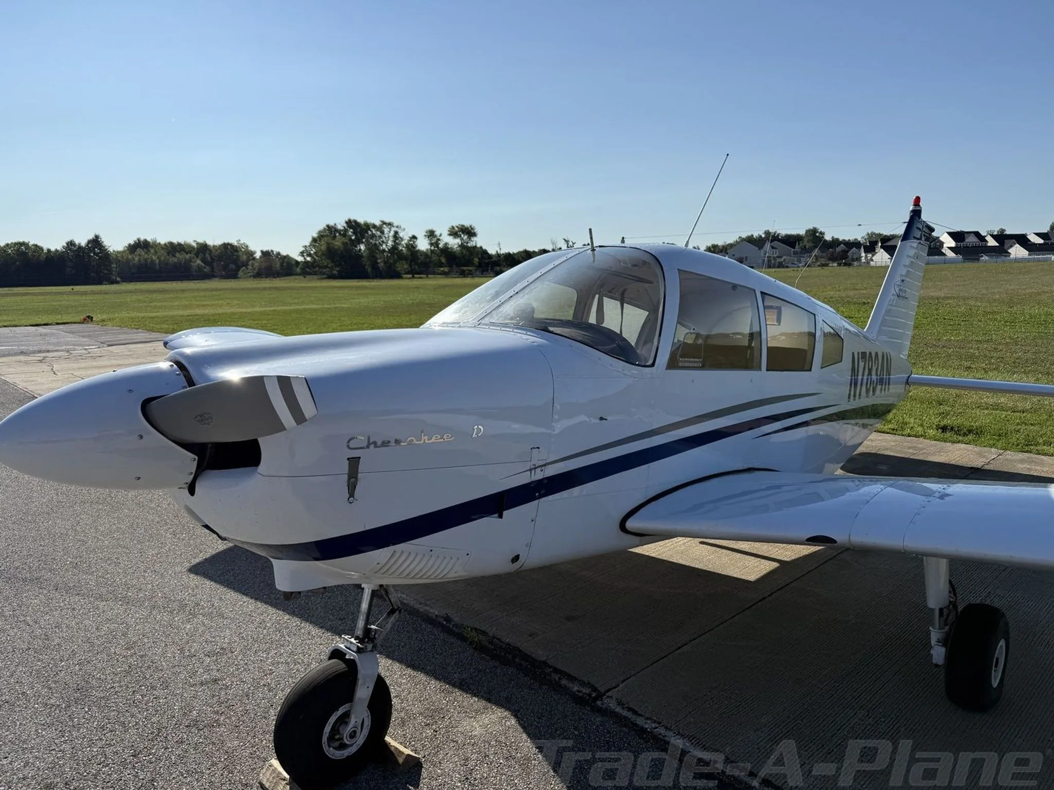 Close-up view of the aircraft's nose and side.