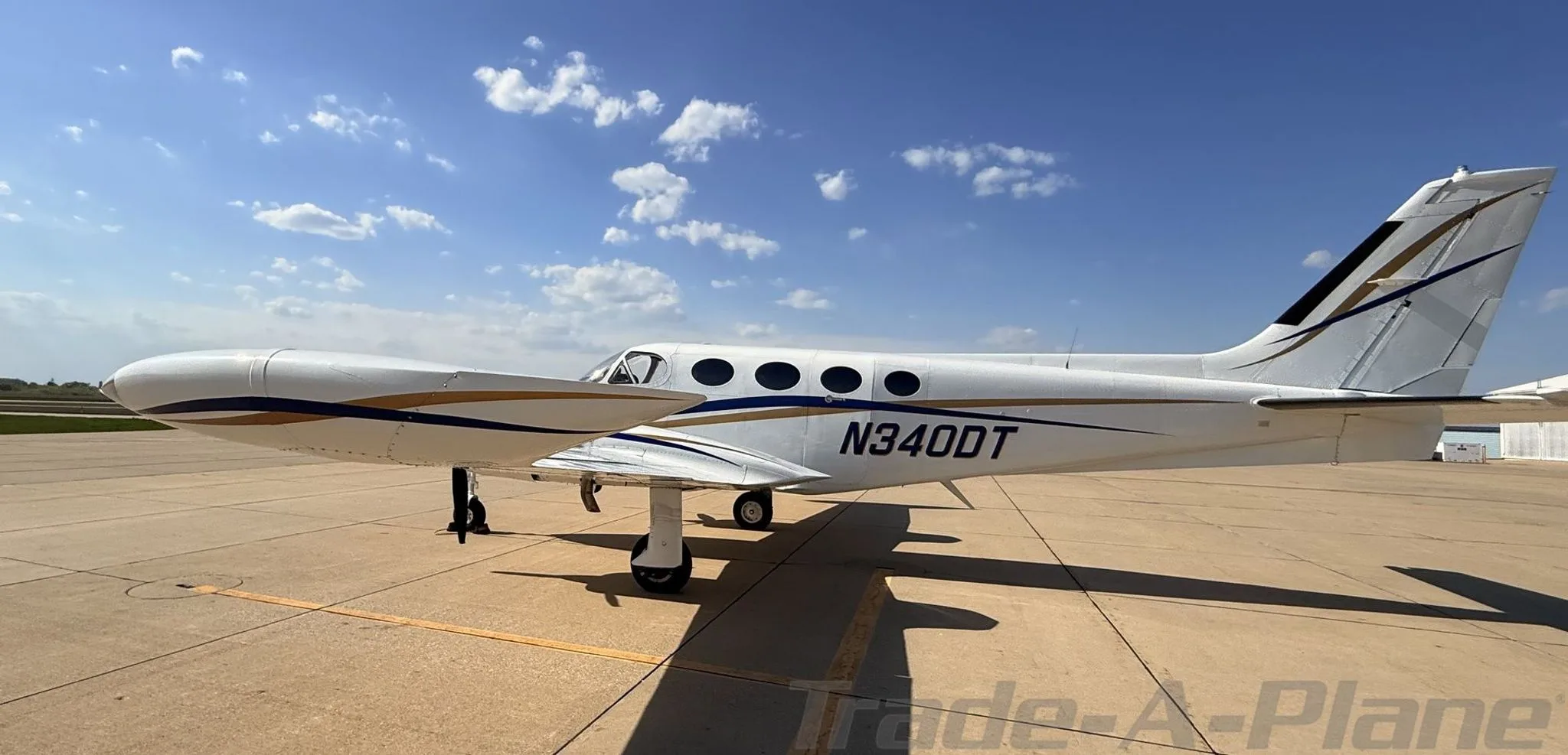 Another angle of the Cessna 340A highlighting its design.