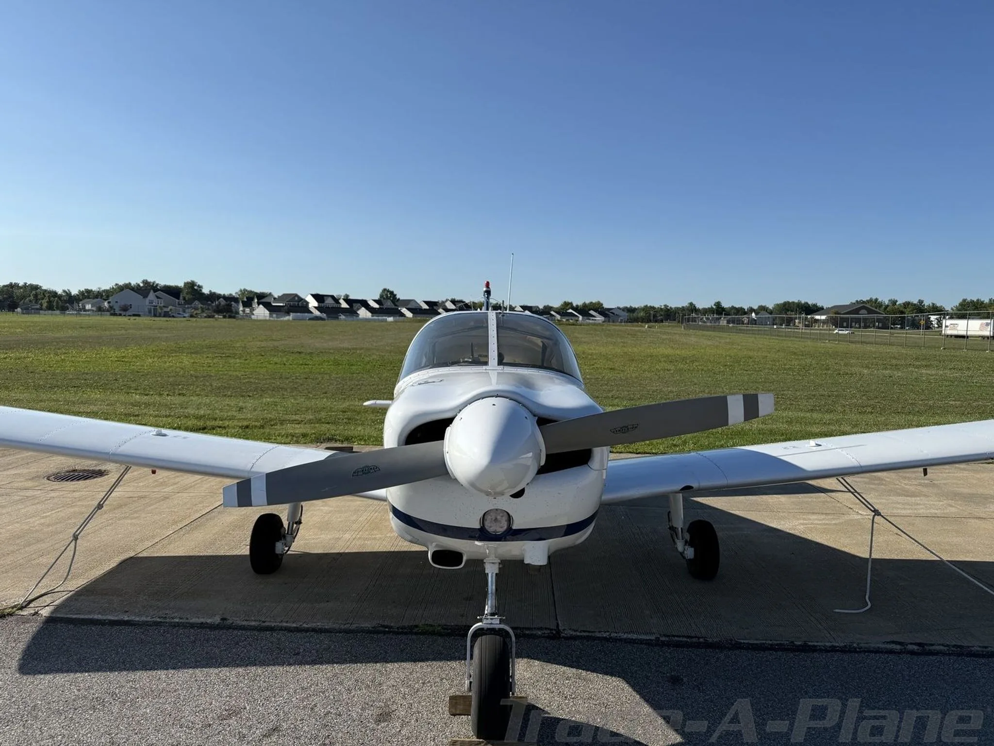 Front view of the aircraft on the tarmac.