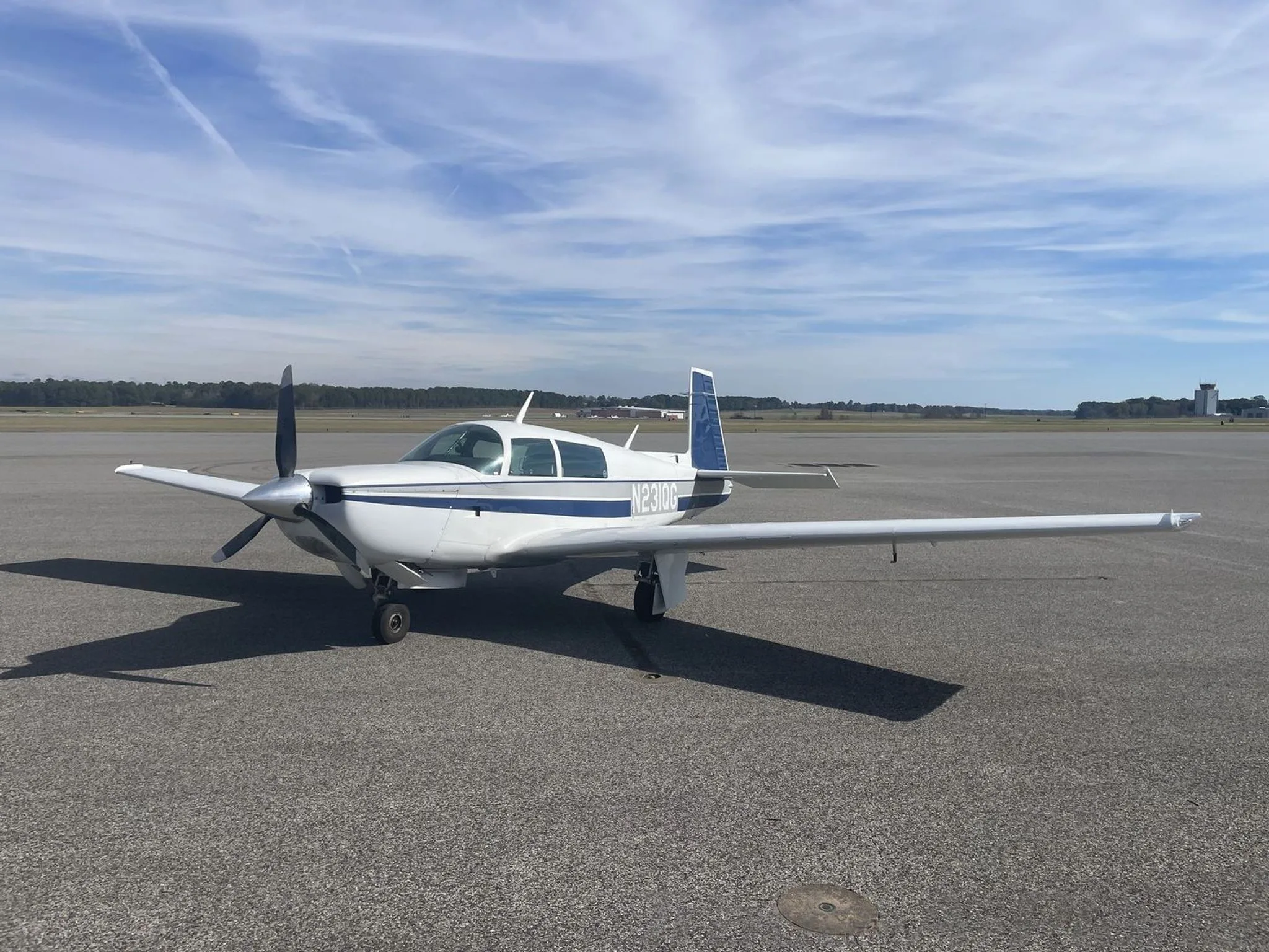 A different angle of the aircraft on the runway.