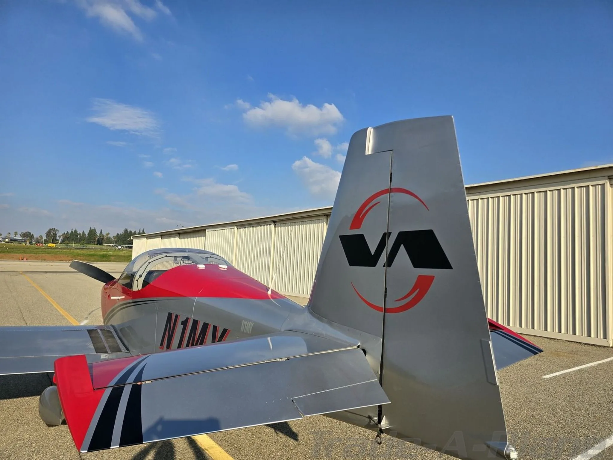 Another rear view of the VANS RV-7A highlighting its tail design.