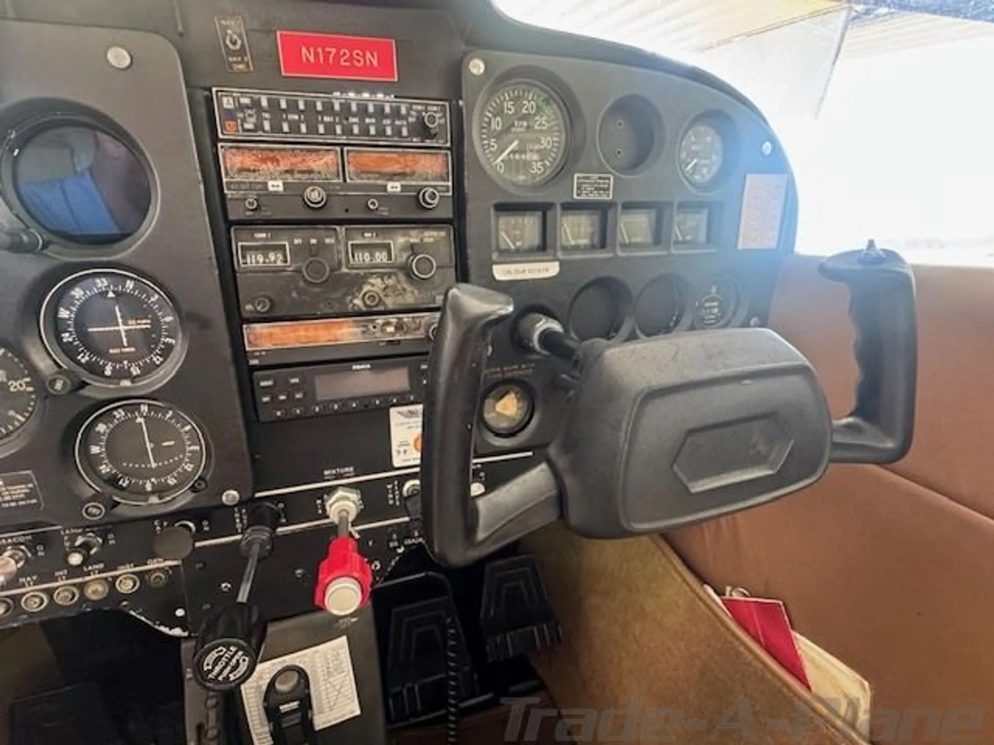 Detailed view of the cockpit controls.