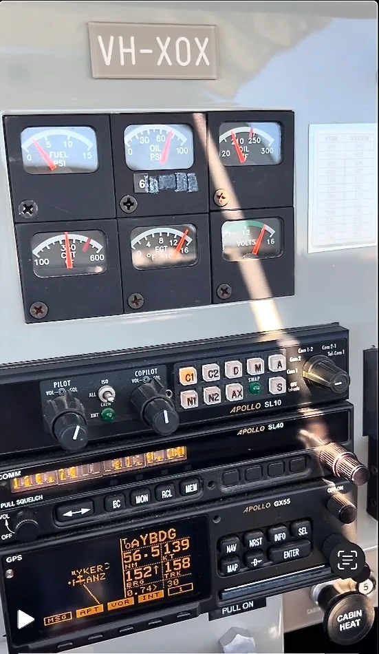 A close-up view of the avionics stack and engine gauges in the cockpit of an RV-6A aircraft.