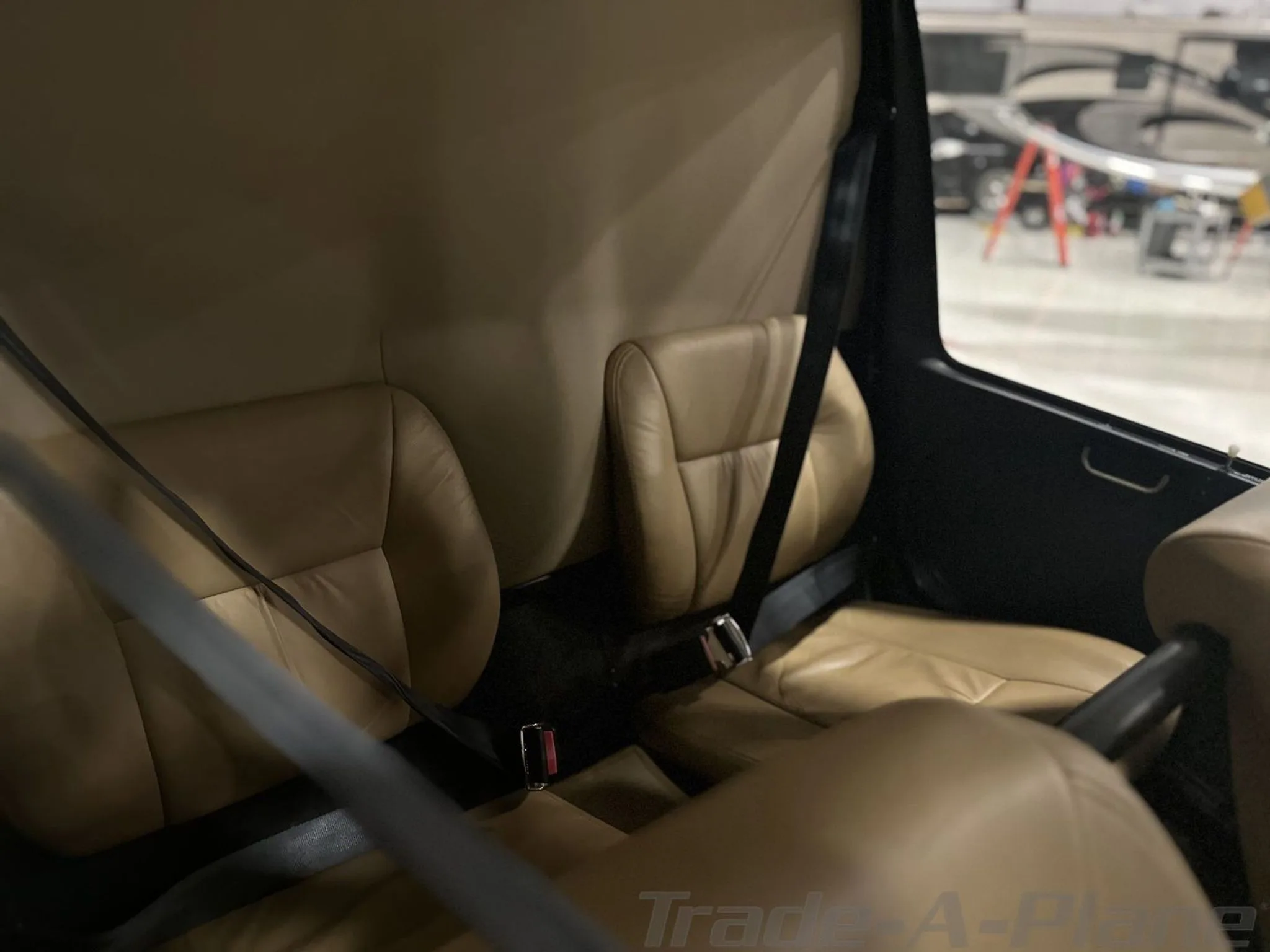 The rear seating area of a Robinson R44 Raven I.