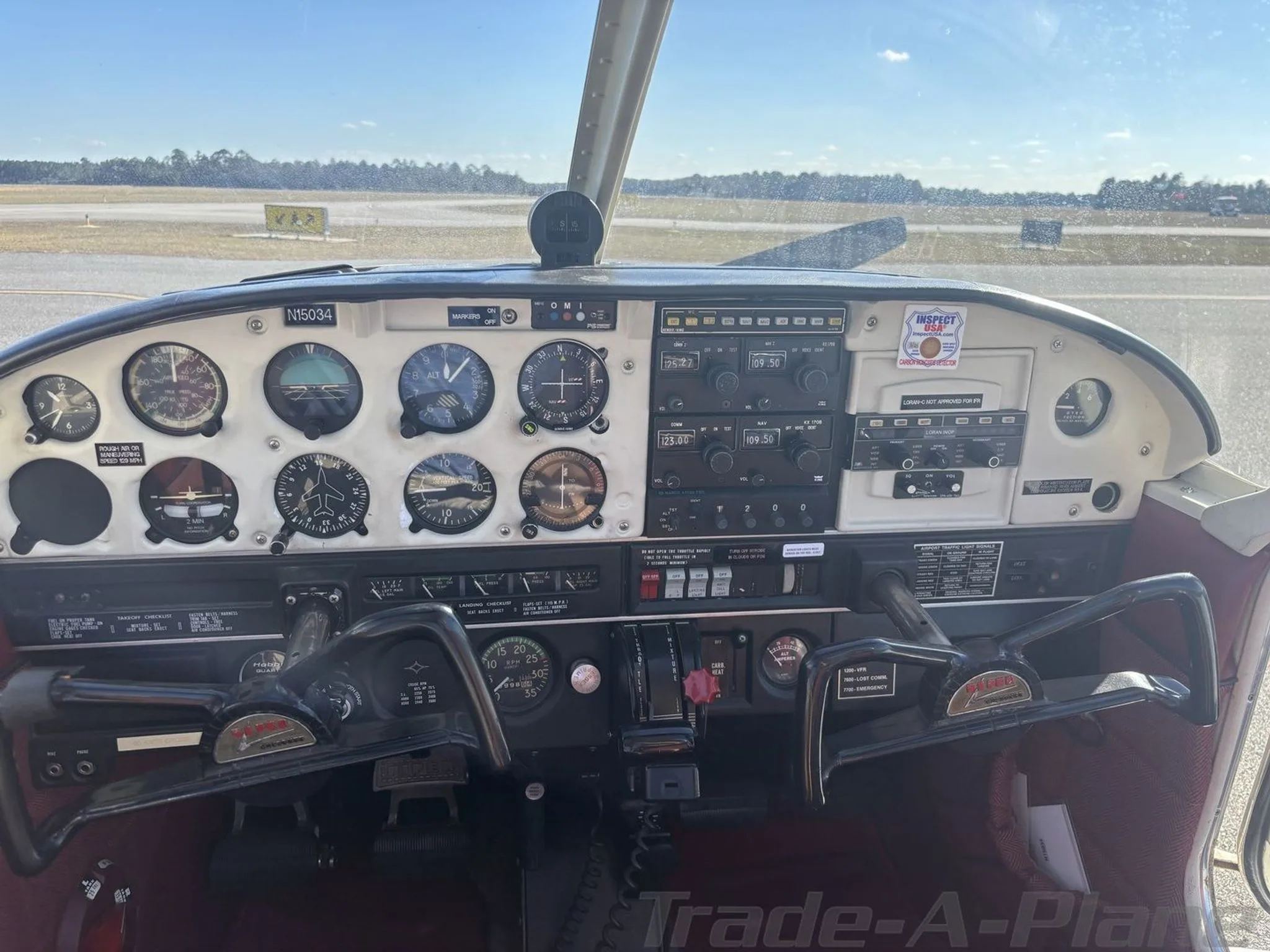 Comprehensive cockpit view with multiple instruments.