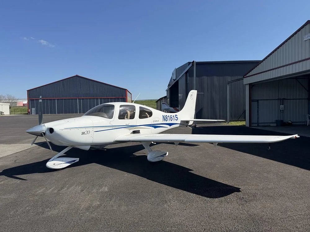 Another view of a Cirrus SR20 at the airport.