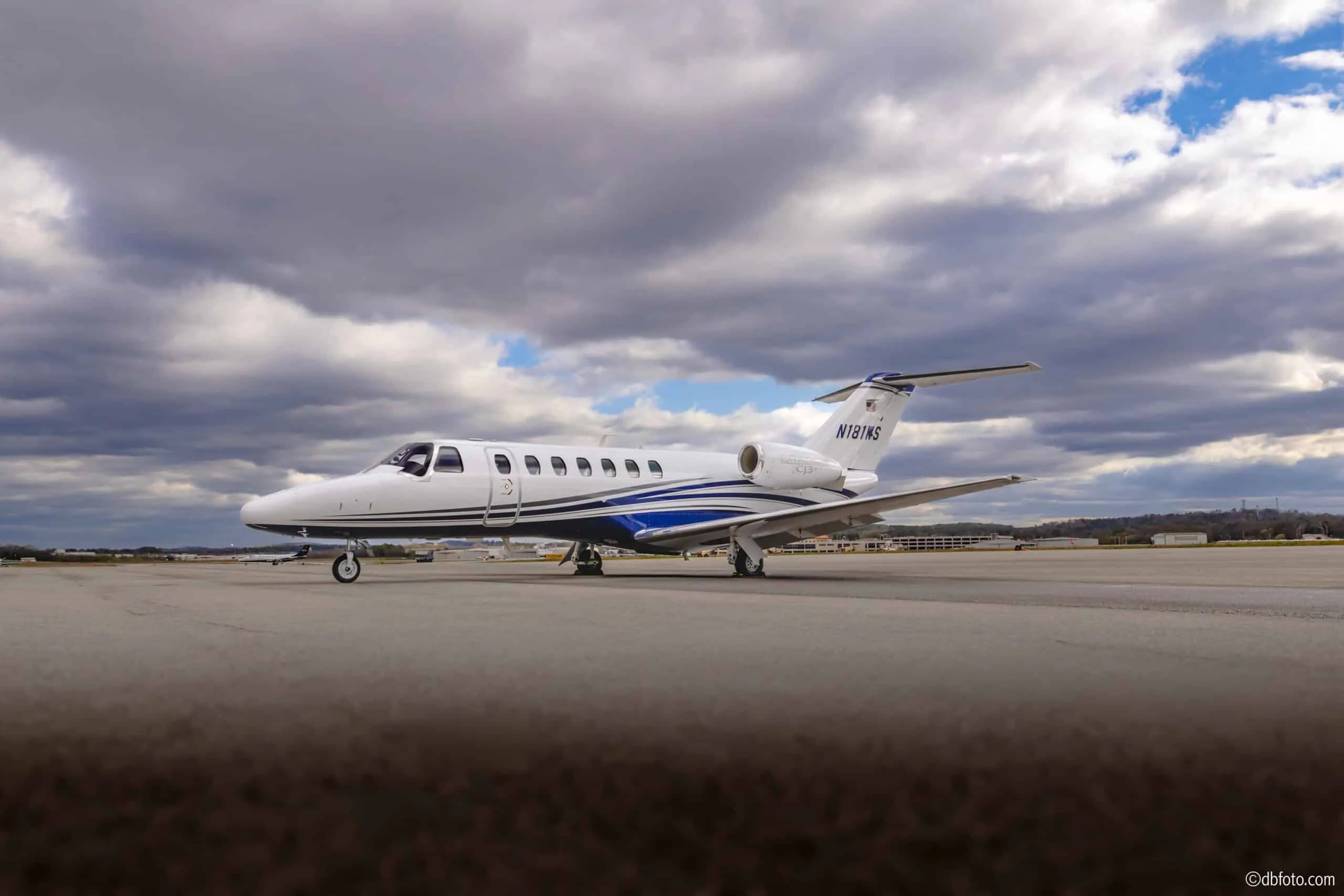 Citation CJ3+ aircraft with registration N181AS on the tarmac.