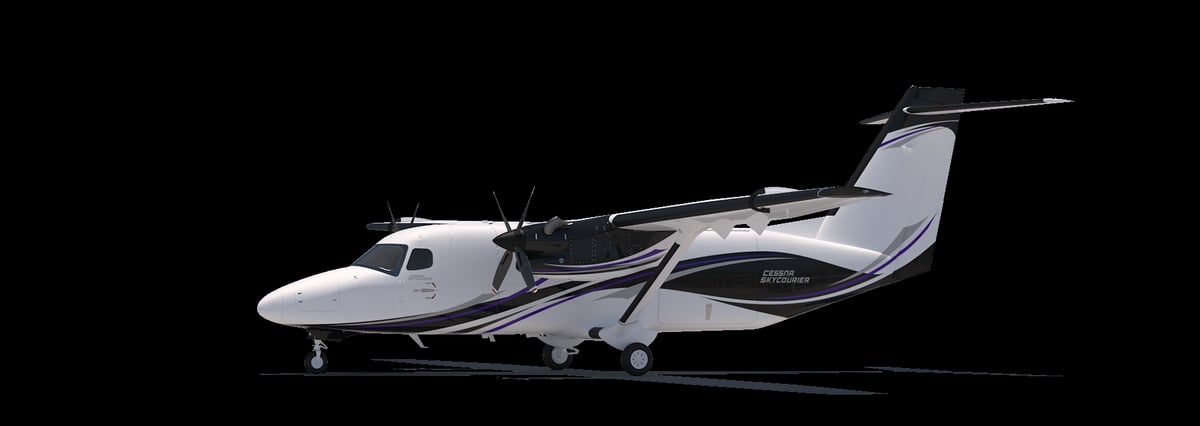 A Cessna Citation CJ4 Gen2 with a blue and white paint scheme.