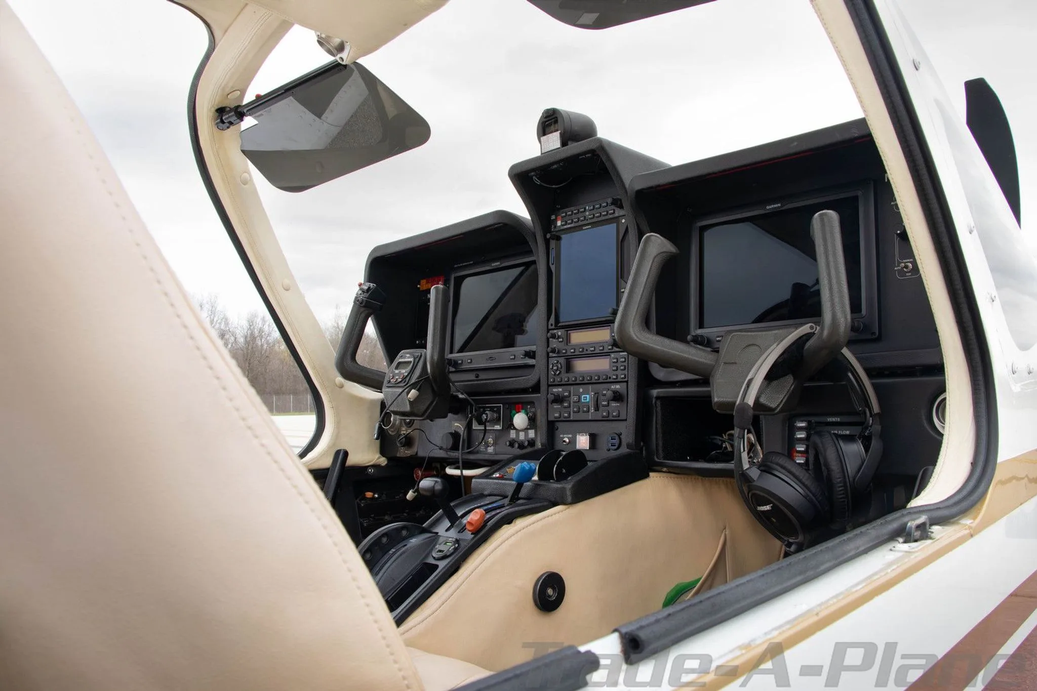 Interior view of the cockpit with instruments visible.