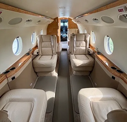 Interior view showing seating arrangement in the cabin.