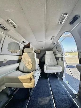 Another angle of the cabin with two seats.