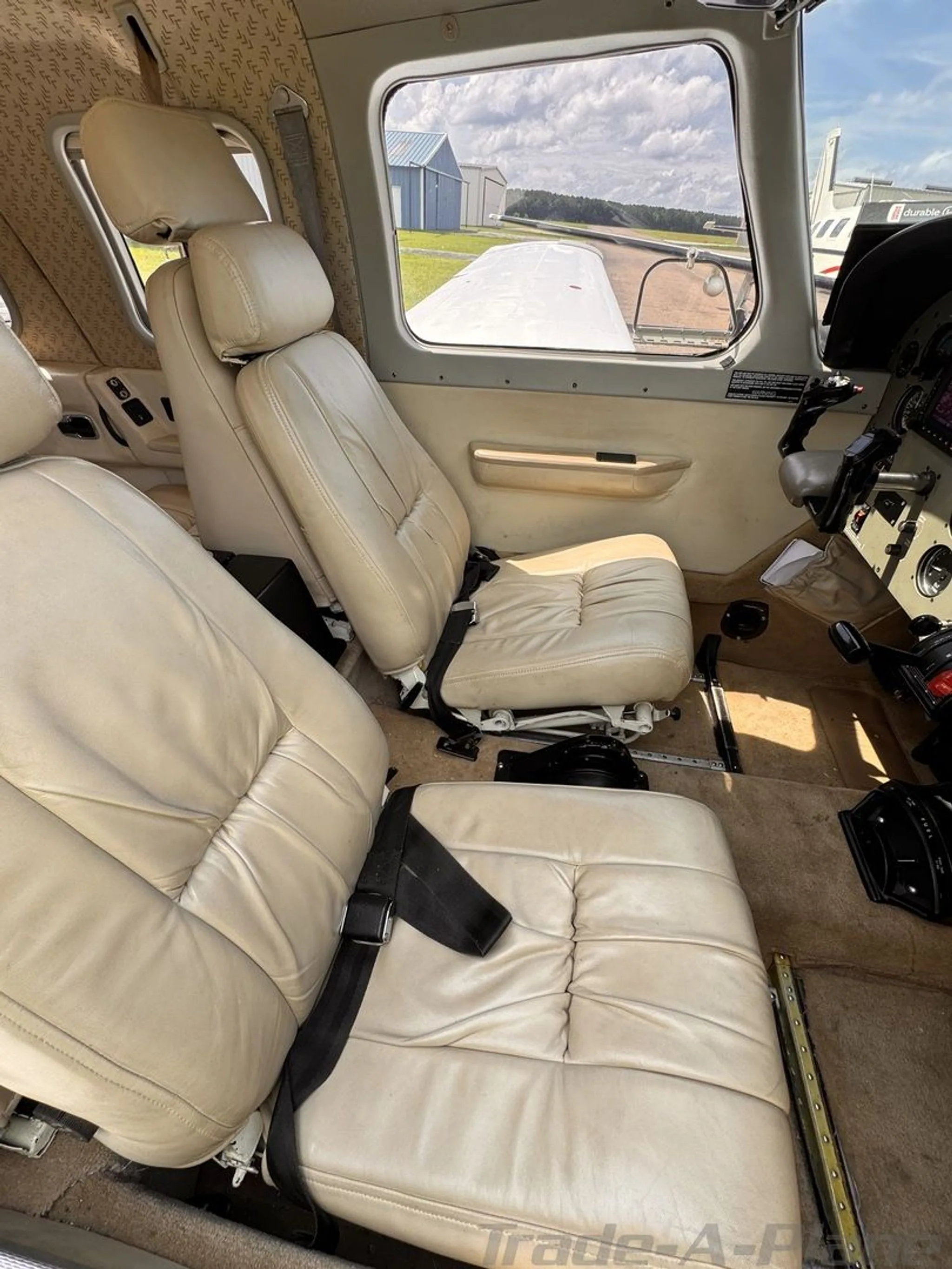 Interior view showing the cabin seats.