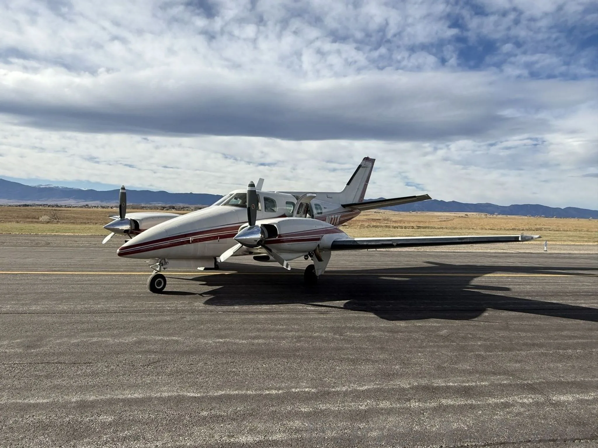 Side view of the aircraft showcasing its design.