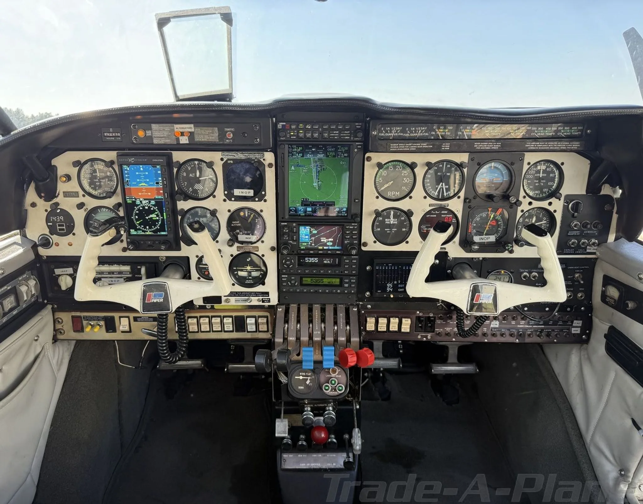 Detailed cockpit view showing controls and displays.