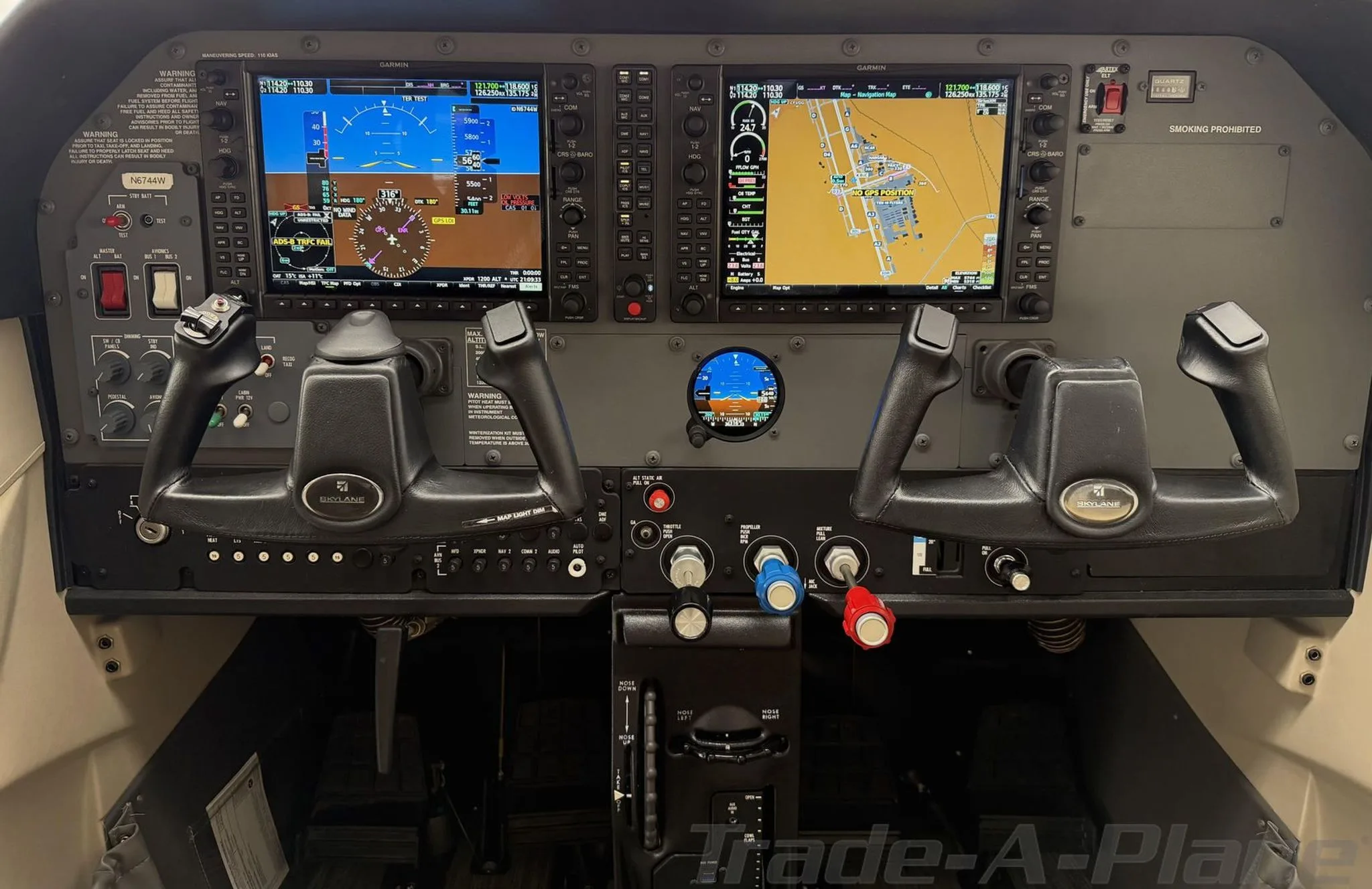 The instrument panel of the Cessna 182T Skylane.