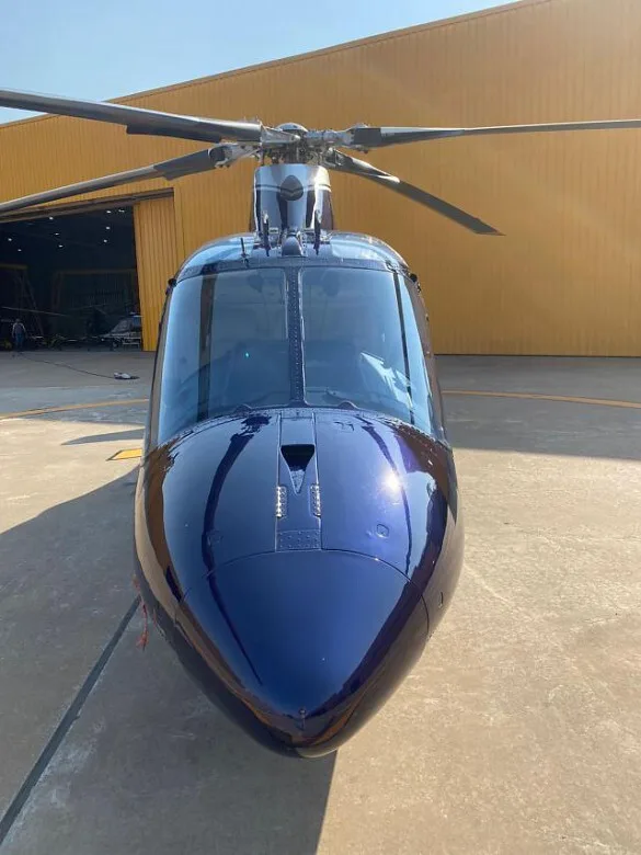 A frontal view of the AGUSTA AW-109 A109C.