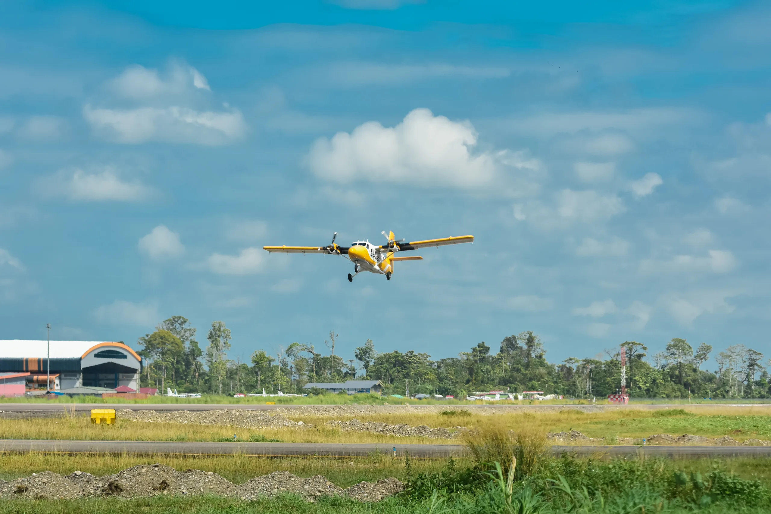 PK-OCF Twin Otter approaching the runway.