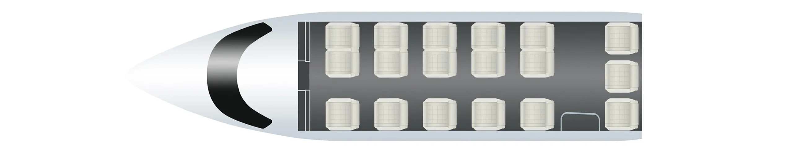 Aircraft seating diagram.