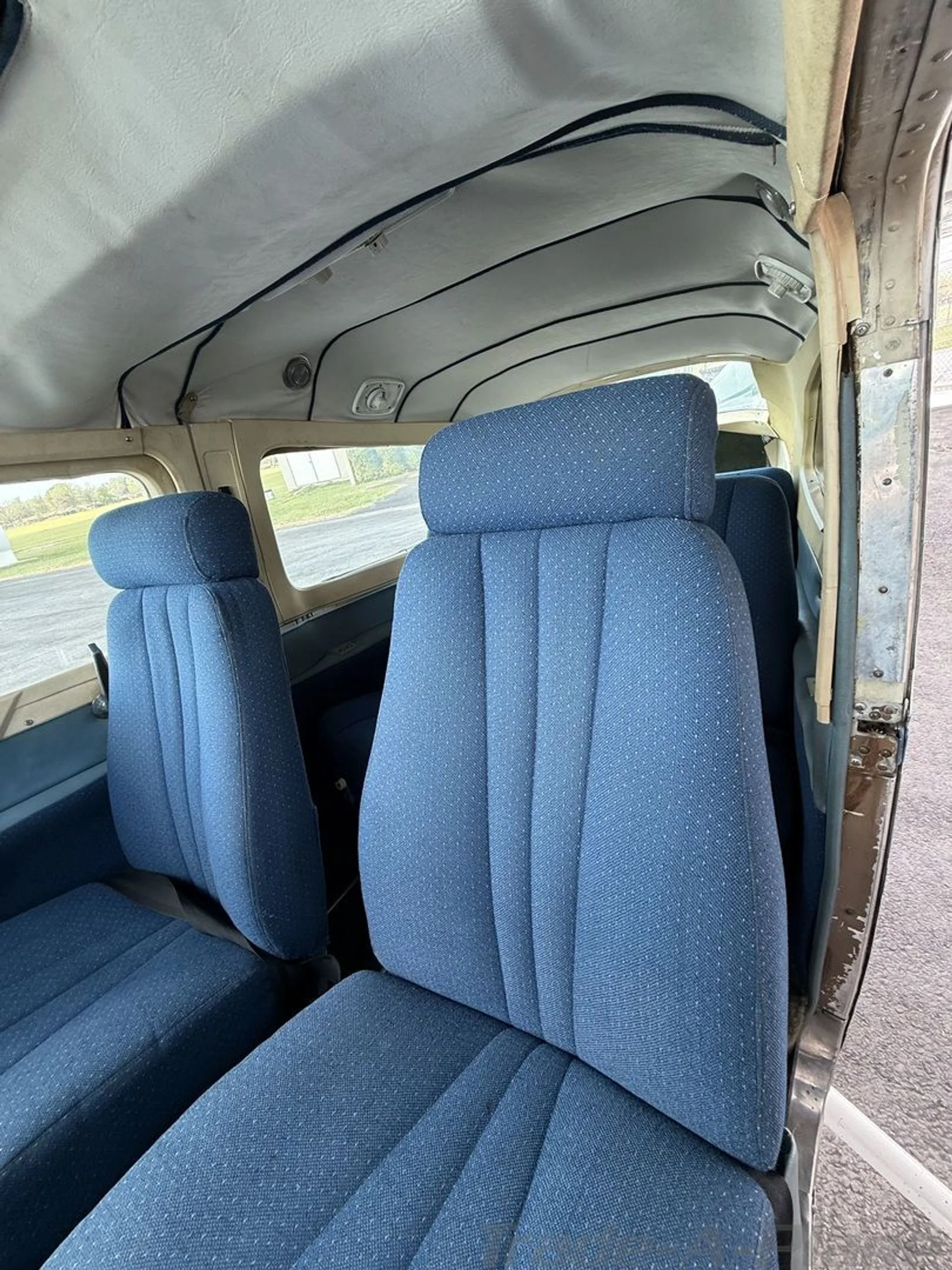 Interior seating of the aircraft cabin.