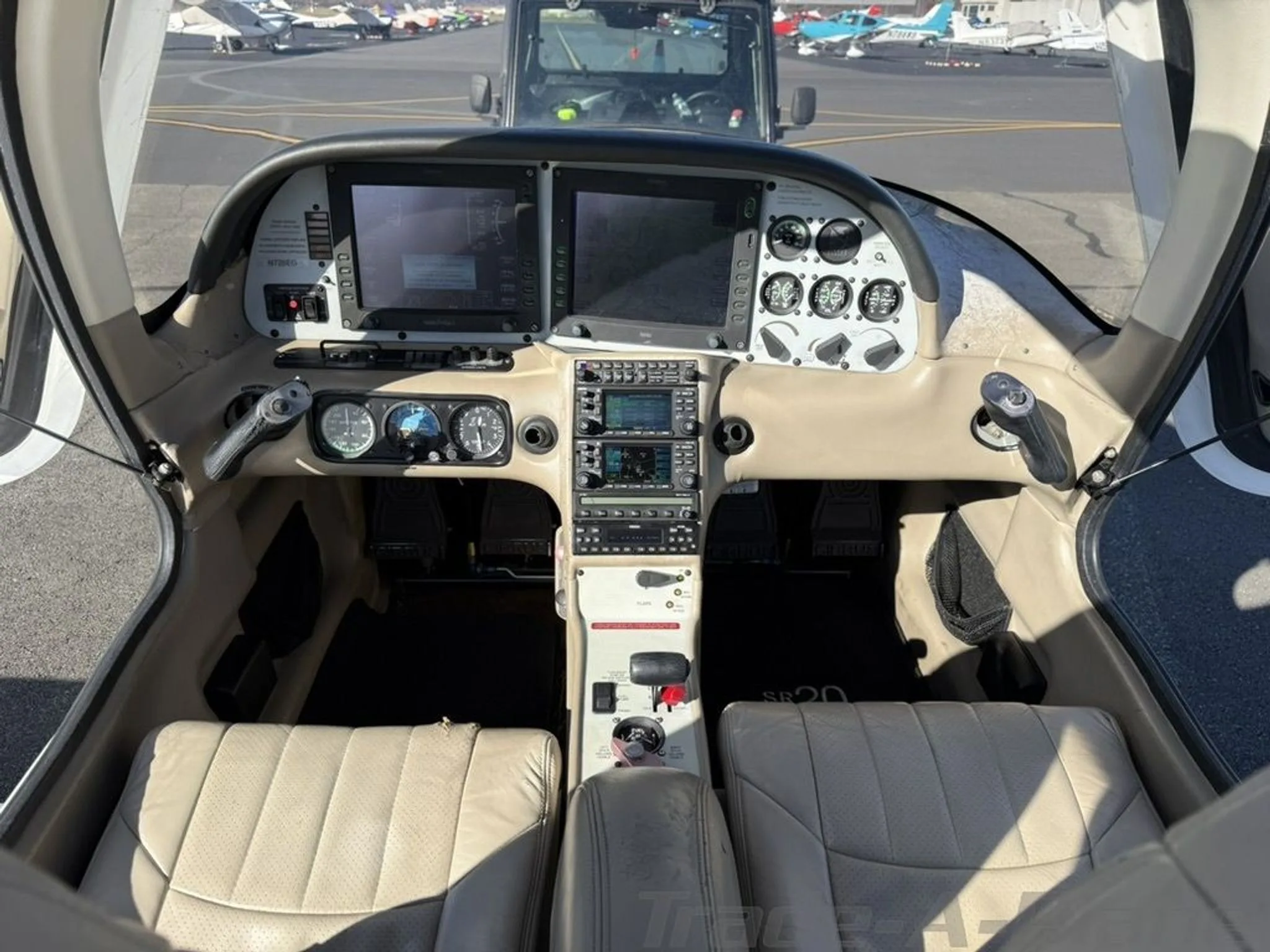 A detailed view of the cockpit instruments.